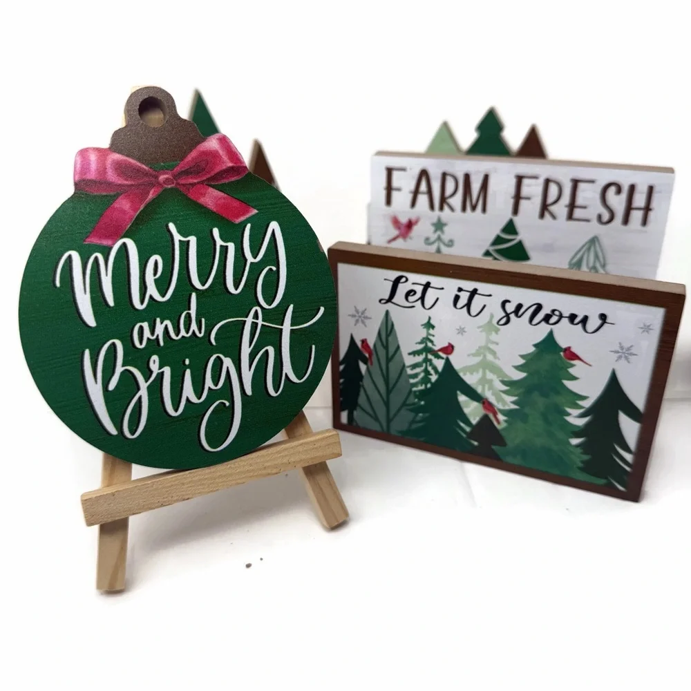 Festive Holiday Tiered Tray Decor Lot 11 Pieces